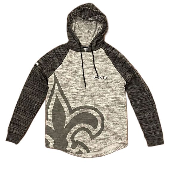 NFL Team Apparel Ultra Game Gray Saints Hoodie Sweatshirt Mens Medium - Picture 1 of 11